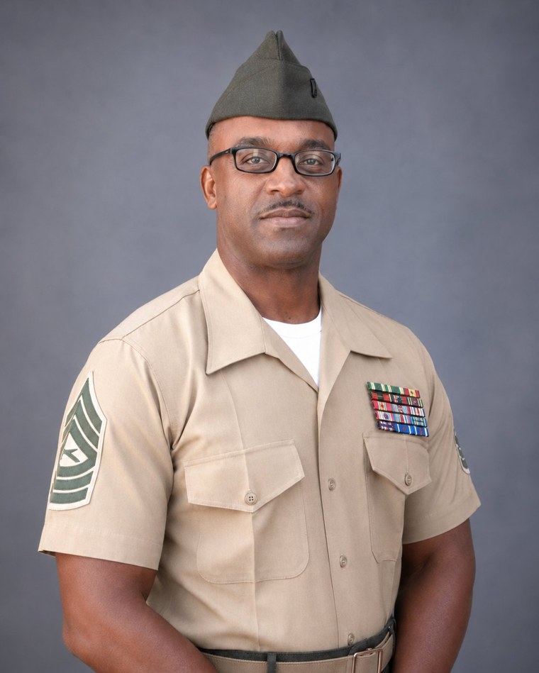 Master Sergeant Jerry W. Washington in service uniform, U.S. Marine Corps.